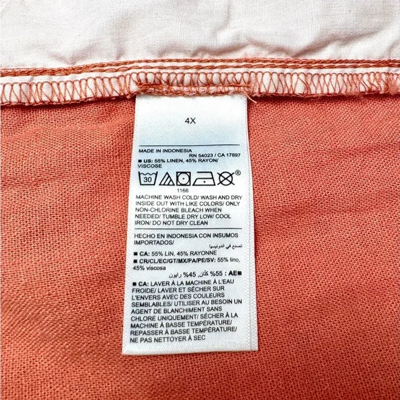 Old Navy Comfort Waistband High-Waisted Amber Linen-Blend Wide-Leg Pants 4X - Picture 7 of 8
